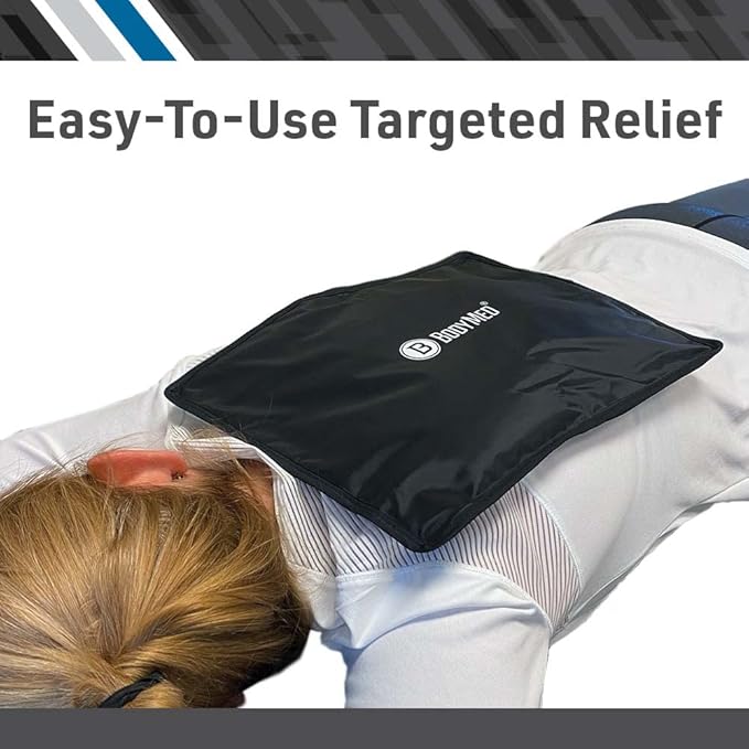 BodyMed Reusable Gel Ice Pack Cold Compress (2-Pack) for Back, Shoulder, Neck, & Knee - Professional Grade Cold Therapy for Injuries, Aches, Swelling, Bruises, Sprains - 12 in. x 7 in. (Half)