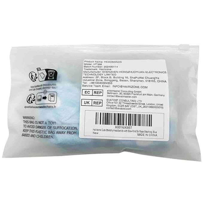 Hairizone Cosmetics Hair Band for Washing Face Shower Spa Headband Adjustable Elastic Bowknot Hairband for Girls (Blue)