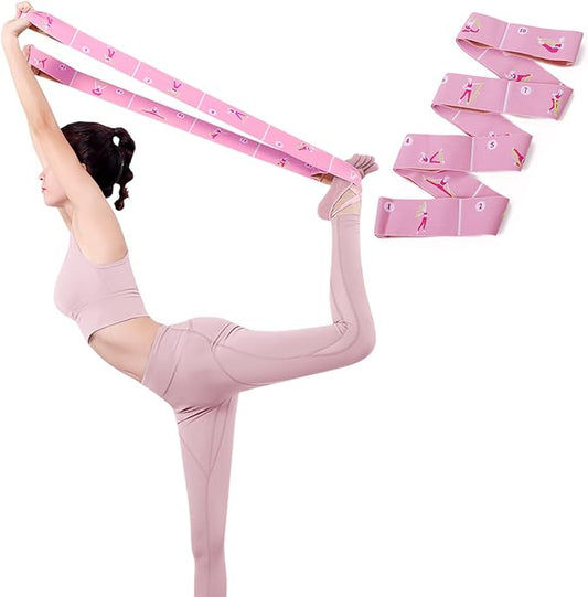 Resistance Bands 11 Loops with Guide Stretch Straps - Exercise Bands for Stretching, Yoga, Pilates & Physical Therapy - Elastic Fabric Workout Bands for Home Gym, Dance, Flexibility Training & Ballet Stretching Equipment