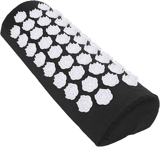 Acupressure Pillow for Neck, Acupressure Massage Pillow, Floral Stimulation Design ABS and Cotton Material Great Yoga Meditation(Black)