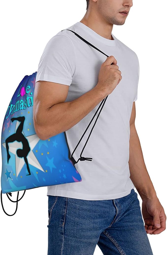 Gymnastics Drawstring Backpack Gym String Bag Drawstring Sackpack Sport For Womens Mens