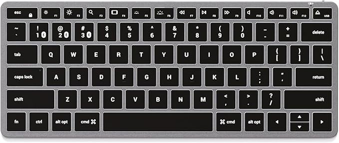 Satechi Slim X1 Bluetooth Backlit Keyboard for Mac, Illuminated Keys & Multi-Device Sync, for MacBook Air/Pro M4, iPad Air/Pro M4/M3, iPad mini, Mac mini, iMac - Space Gray