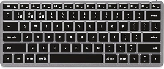 Satechi Slim X1 Bluetooth Backlit Keyboard for Mac, Illuminated Keys & Multi-Device Sync, for MacBook Air/Pro M4, iPad Air/Pro M4/M3, iPad mini, Mac mini, iMac - Space Gray