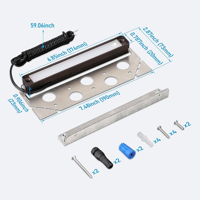 LEONLITE 8-Pack 7 Inch LED Hardscape Lighting, Update Retaining Wall Lights, LED Landscape Lighting, 12-24V AC/DC Paver Light Low Voltage, 3W/4W/5W Dimmable Outdoor Step Lights, 2700K Soft White, ETL