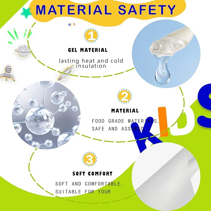 Kids Ice Pack, Hot or Cold Pack Gel Cooling Pad, Reusable for Injuries Medical Health,Swelling and Pain Relief, Tired Eyes, Child Injury, Headache, Sinus Relief (Fruit Ice Pack)