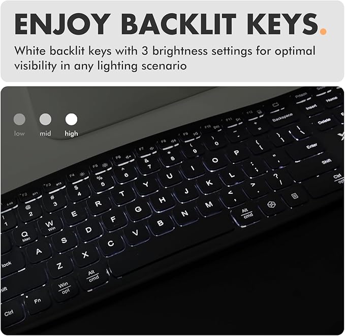 X9 Backlit Wireless Keyboard and Mouse (Bluetooth + 2.4G) Ergonomic Keyboard and Mouse Wireless Combo with Detachable Wrist Rest, Rechargeable, Full-Size Set for Phone, Computer, Laptop, Mac