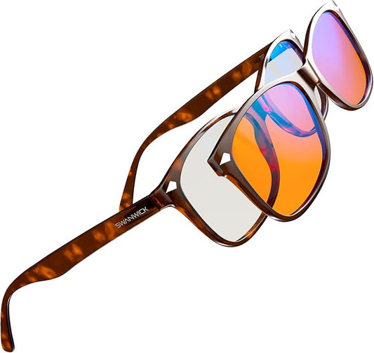 CLASSIC DAY & NIGHT MAGNETIC SNAP-ON SET - Premium Blue Light Blocking Glasses, Clear Lens, Block Blue Light from Gaming PC, Smartphone w/FREE $497 Training Course (Tortoise Shell, Regular)