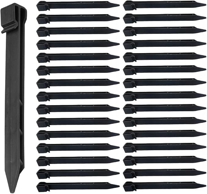30 PCS Plastic Landscape Stakes, 10Inch Plant Support Lawn Stake Heavy Duty for Landscaping and Garden