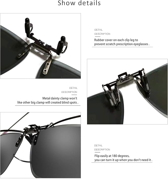 Night Driving Glasses and sunglasses Clip-On, Polarized Glare Reduce, High Definition Vision