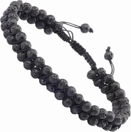 MASSIVE BEADS Double Layer Natural Chakra Healing Power Crystals Macrame Bracelet Yoga Stone Beads Gemstone Meditation Relax Anxiety Bangle for Unisex Women Men