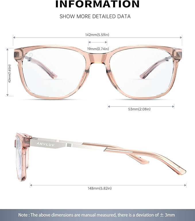 ANYLUV Blue Light Glasses for Men, Computer Gaming Glasses men, Stylish Anti Eyestrain Blue Light Blocking Glasses Men
