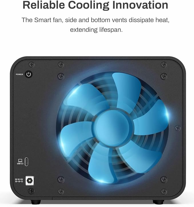 TERRAMASTER D4-320 External Hard Drive Enclosure - 4bay USB 3.2 Gen2 10Gbps Type-C USB Storage Hot Swappable Plug and Play (Diskless)