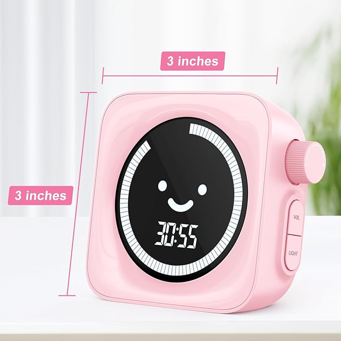 Visual Timer for Kids, 99 Minute Digital Cute Kids Visual Timer Classroom Timer for Homeschool Supplies Study Teaching Time Management Tool Countdown Count Up Timer, Pink