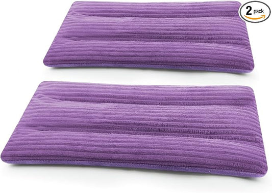 Microwave Heating Pad 6 x 12 Heating Pad Mini Microwave, Microwave Bean Bag Heating Pad for Neck and Shoulders, Moist Heat Pack Pillow Warm Compress for Knee, Joints, Wrist (Purple) - 2 Pack
