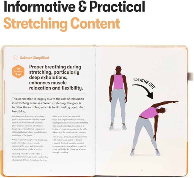 The Stretching Sidekick Journal by Habit Nest. Guided Stretching Routines to Keep You Flexible, Energized, and Live Comfortably. 66 Stretching Routines that only take 15-20 mins a day. Turn Motivation