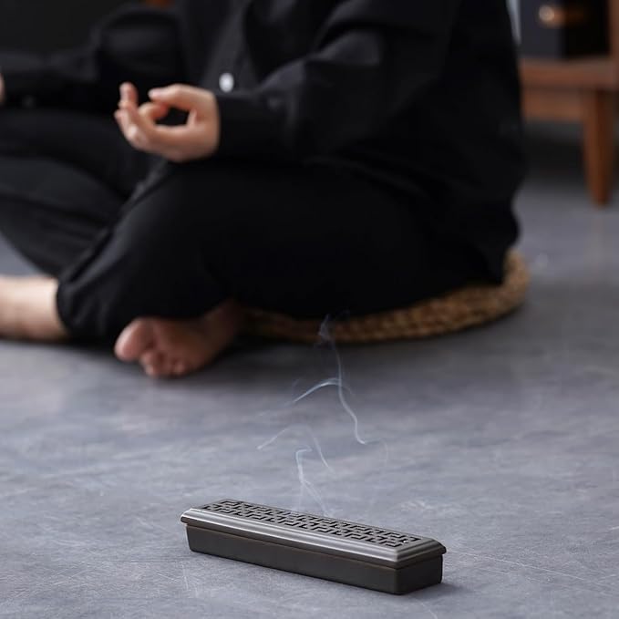 Incense Holder for Sticks，Ceramic Insence-Stick Holder Ash Catcher，Incense Holder Timkburner for Meditation Yoga Spa Room Decor