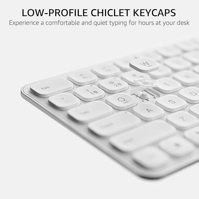 Rapoo E9350L Multi-Device Wireless Keyboard, Blade-Series E9350L 99-Key Ultra-Thin Keyboard, Support 4 Devices, Low-Profile, Quiet, USB-C, Rechargeable, Al-Alloy Frame, for Windows/Mac/Linux/Chrome