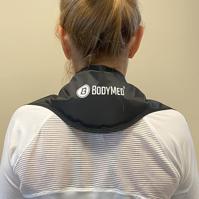 BodyMed Reusable Gel Ice Pack Cold Compress (2-Pack) for Neck - Professional Grade Cold Therapy for Injuries, Aches, Swelling, Bruises, Sprains - 21 in. x 6 in. (Neck Contour)