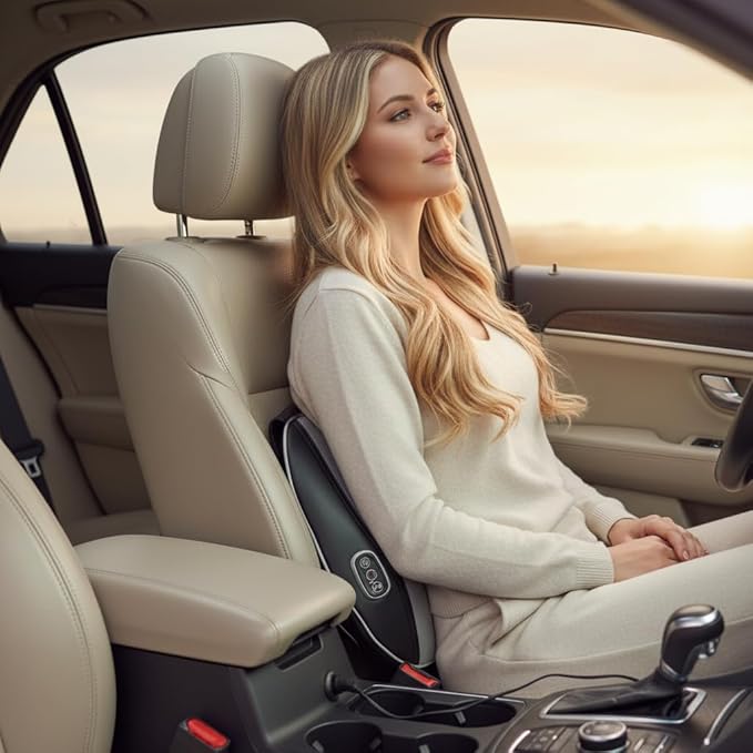 Shiatsu Massage Pad with Heat - Deep Kneading Back & Neck Massager Cushion for Pain Relief - Transform Any Chair into a Personal Massage Therapist