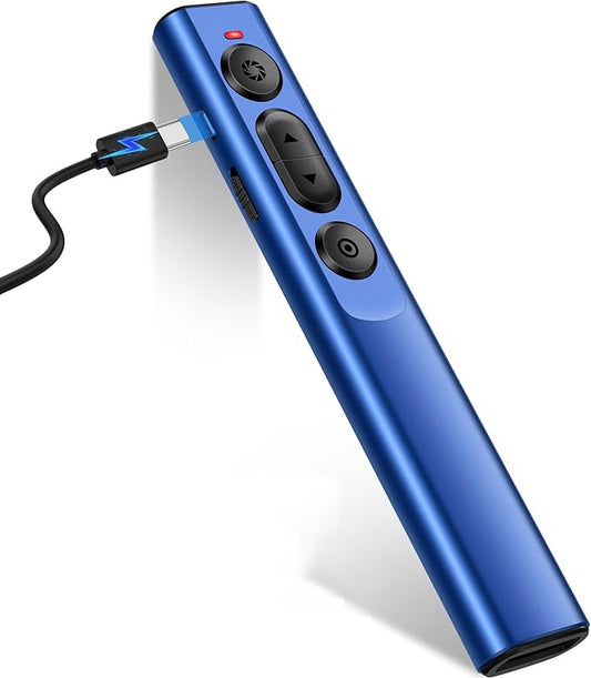 Rechargeable Wireless Presenter Remote for PPT, 2.4GHz Presentation Remote Slide Advancer Powerpoint Clicker for Mac/Computer/Laptop/Keynote