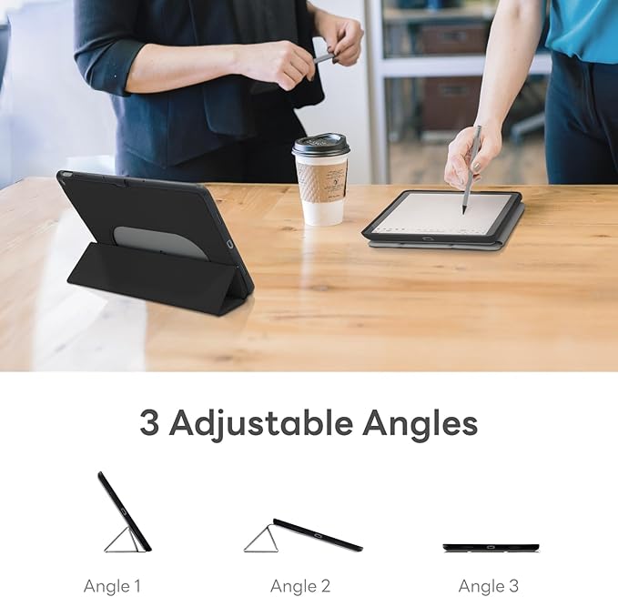 Penoval Google Pixel Tablet Case 11 inch (2023), Silicone Cover Case, Adjustable Viewing Angle, Easy Carry-on, Protective Cover Compatible with Charging Speaker Dock (Black)