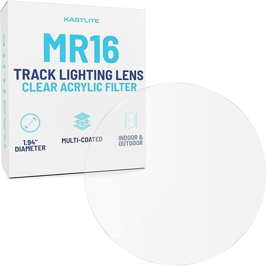 KastLite Clear Acrylic Lens Filter for Halo Track Lighting | Track Light Head - Adjust The Color of Your Lighting | Common MR16 Bulb for Spotlight Fixtures