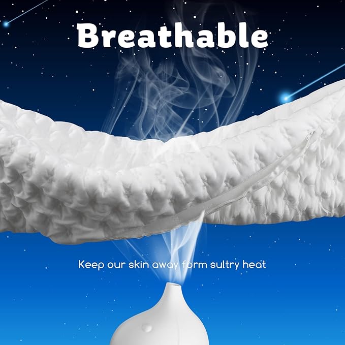 Cooling Side Sleeper Pillow for Neck and Shoulder Pain, Luxury Shredded Memory Foam Curved Bed Pillows for Sleeping Set of 1- Adjustable Queen Size- Washable Cover Crescent White