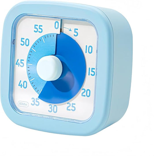 Visual Timer for Kids Timer Home - 60 Minute Kids Visual Timer for Classroom Home Office, Countdown Clock for Teaching Work Meeting, Pomodoro Timer for Time Management (Sky Blue)