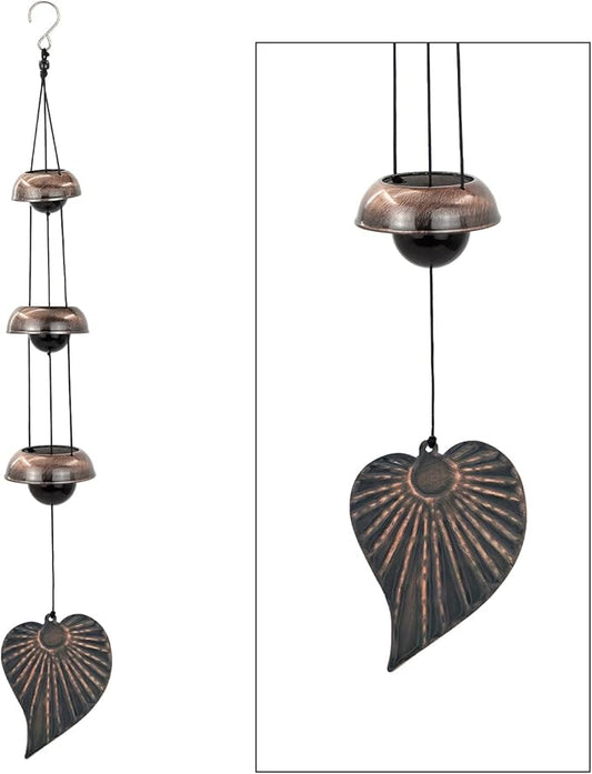 Three Cooper Leaf Temple Wind Chime,Wind Chimes with 3 Bells, Feng Shui Wind Chimes for Home Yard Outdoor Decoration, A Great Memorial Wind Chime for Someone Who Loves Peace