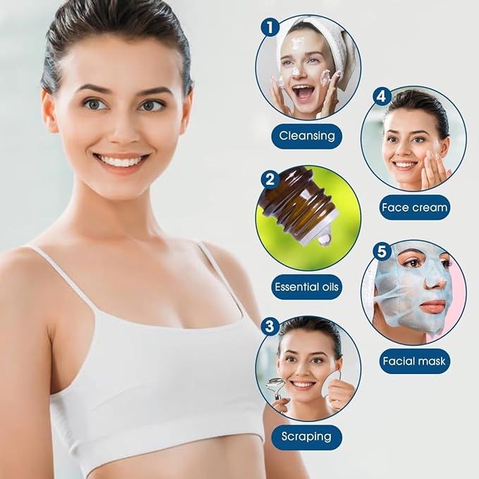 Face Roller & Gua Sha, Stainless Steel Facial Roller and Gua Sha Tool for Face, Skin Care, Anti-Aging, and Lifting