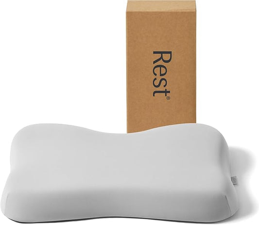 REST® Evercool® Cooling Pillow, Instant Cool-to-Touch Shell Fabric & Breathable Silicone Sponge Core for All-Night Temperature Regulation & Ergonomic Support, Low Height, Light Gray