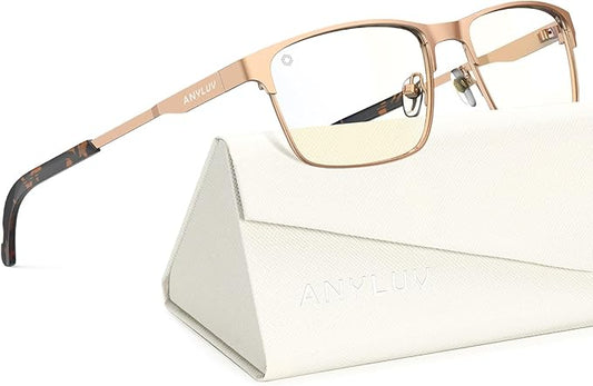 ANYLUV Blue Light Glasses for Men/Women, Lightweight Blue Light Blocking Glasses, Anti-Eye Strain Computer Glasses for Gaming