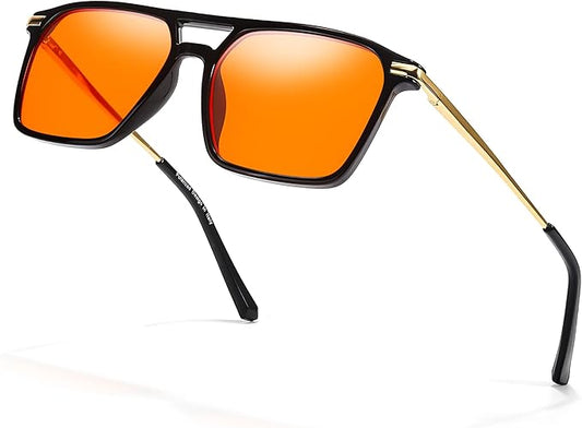 Myiaur Orange Blue Light Glasses for Women, 99.9% Blue Light Blocking Glasses with Anti Eyestrain for Gaming/Computer/Phone