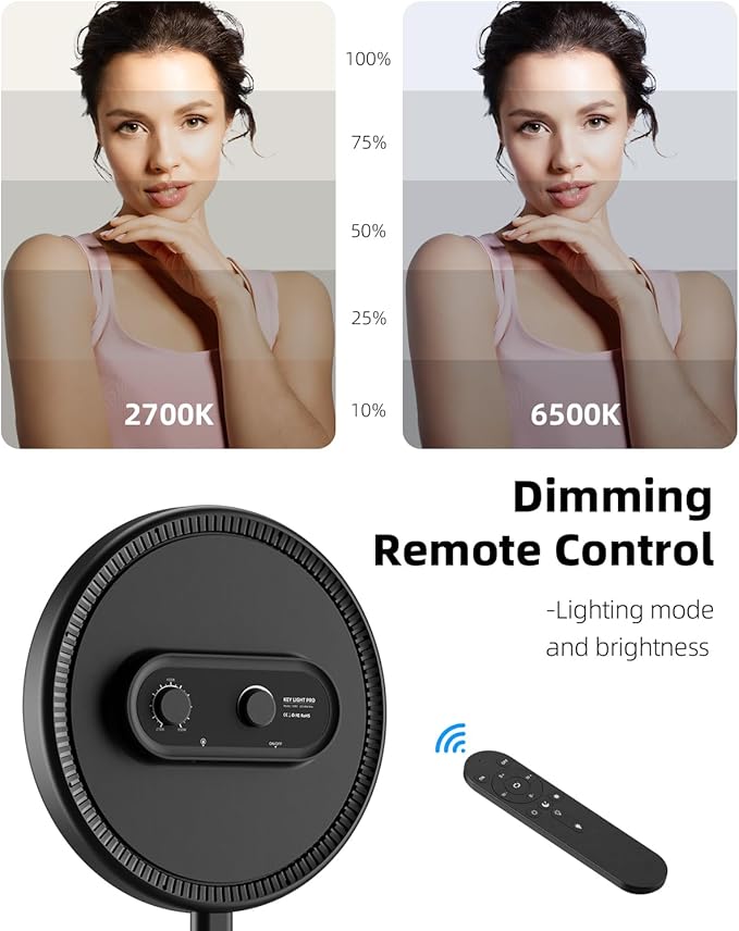 Weilisi Ring Light with 72" Tripod Stand and Phone Holder, 6500K Full-Screen Selfie Ring Light for Makeup Barber Video Recording, Photography Lighting, Ring Light Tripod for iPhone Phone with Remote