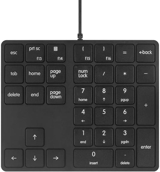 Numeric Keypads Wired Numpad 34 Keys External Mini Slim Keyboard Magic Force for Financial Cashier Securities-Black| Laptop Accessories | Num Pad | Number keypad for Laptop | Work Keyboard