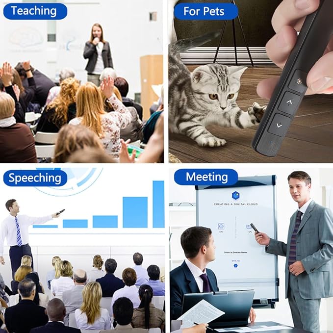 Presentation Clicker for PowerPoint Remote with Lanyard,100M Wireless Presenter Remote PPT PowerPoint Clicker,2.4GHz Presentation Pointer Slide Advancer for Mac Computer Laptop