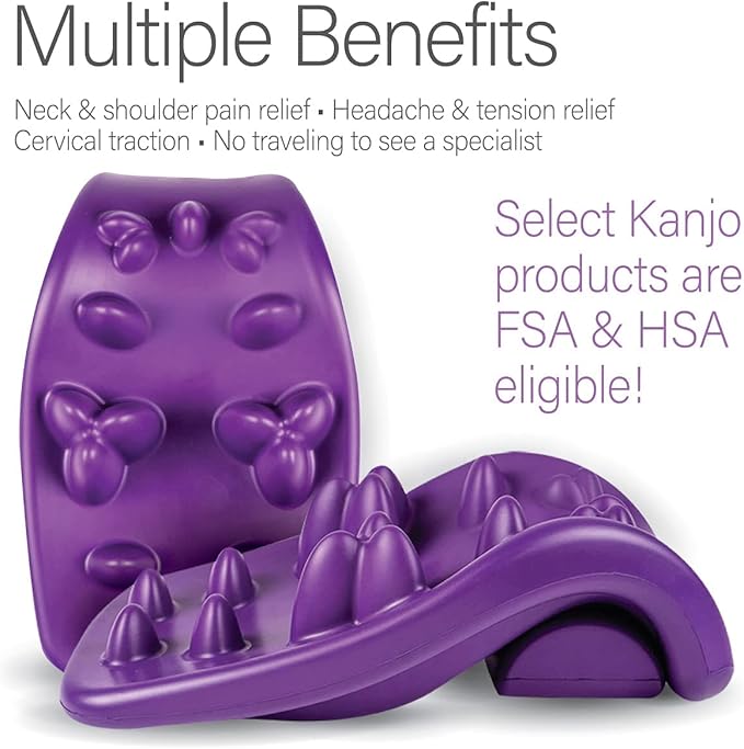 Kanjo Flex Firm Neck Cushion for Cervical Traction, Neck and Shoulder Relaxer, Neck Cervical Pillow with Acupressure Points for Pain Relief and Cervical Spine Alignment, Adjustable Firmness