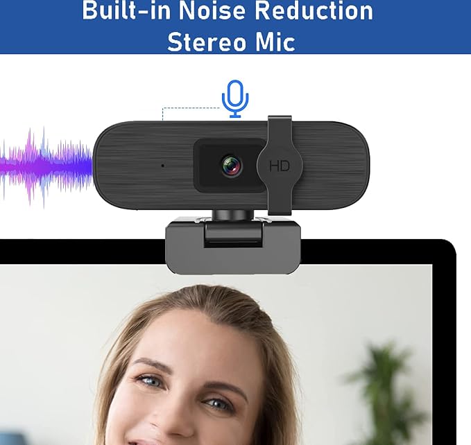 4K Webcam for PC, Auto-Zoom,with Remote Control,Privacy Cover, White Balance, Webcam with Microphone, Plug & Play, 4K Web Camera for Laptop/Desktop, Video Calling,Conferencing