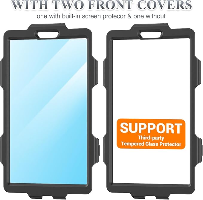 SEYMAC stock Tablet Case for Lenovo Tab One (TB305FU) 8.7 inch Drop-Proof Protection Cover with 360° Rotate Stand & Strap [Pen Holder] & Screen Protector/K9 2025, Black