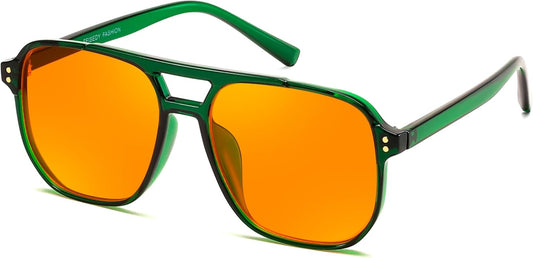 FEISEDY Amber Blue Light Glasses for Computer Gaming Anti Eyestrain Sleep Glasses G2835