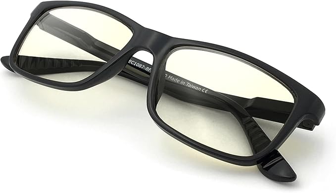 J+S Vision Blue Light Blocking Glasses for Men Women | Computer Gaming Work| Anti Strain Fatigue UV Glare | Medium-Small Fit