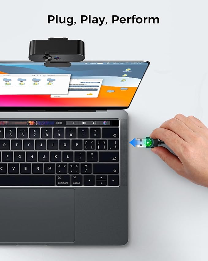 1080P Webcam Computer Camera with Microphone & Wide View - Auto Light Correction Webcam for PC, Mac, Laptop, Desktop - Built-in Privacy Cover Plug & Play USB for Zoom/Skype/Streaming