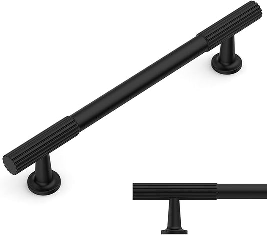 Amerdeco 10 Pack Matte Black Cabinet Pulls 6.3 Inch(160MM) Hole Centers Kitchen Cabinet Handles Hardware for Cabinets Cupboard Handles Drawer Pulls ZH0071