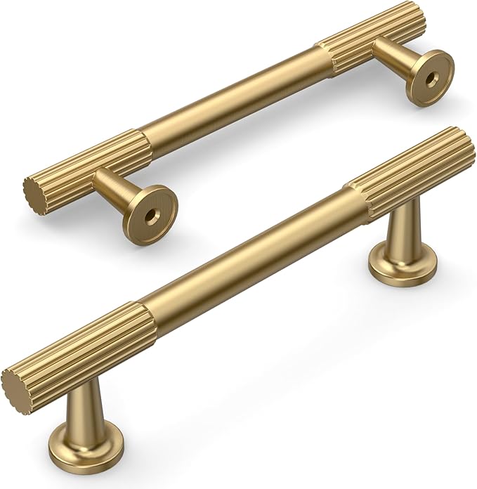 Amerdeco 10 Pack Champagne Bronze Cabinet Pulls 3.75 Inch(96MM) Hole Centers Kitchen Cabinet Handles Hardware Kitchen Handles for Cabinets Cupboard Drawer Pulls ZH0071