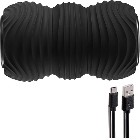 VEVOR Vibrating Peanut Massage Ball, Electric Double Lacrosse Massage Roller with 4 Intensities, Rechargeable Deep Tissue Massage Ball for Muscle Pain Relief, Exercise Recovery, Trigger Point Therapy