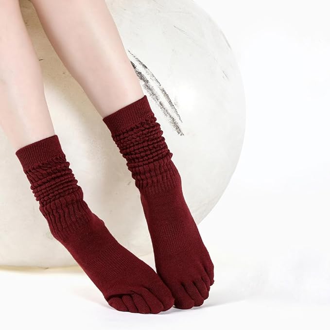 Non-Slip Pilates Yoga Socks with Grips for Women - Stylish Crew Socks for Barre, Ballet, and Workout (Size 5-9)