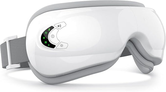 Eye Massager with Heat for Migraine Relif, Heated Eye Massage Mask with Heat, Bluetooth Music, Compression Vibration for Eye Care, Eye Strain Relief, Improve Sleep, Birthday Gifts for Women Men