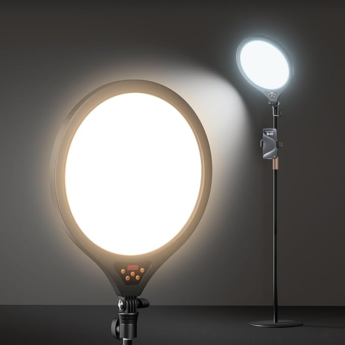 Ring Light with Stand and Phone Holder, 14" Professional Full-Screen Large Ring Light with 63'' Stand, Selfie Ringlight for Video Recording, Live Streaming, Makeup, Barber, YouTube, TikTok