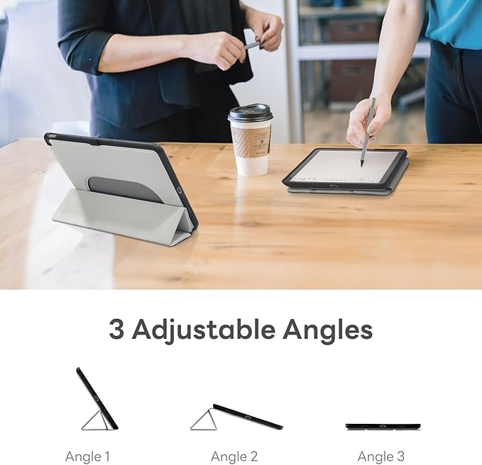 Penoval Google Pixel Tablet Case 11 inch (2023), Silicone Cover Case, Adjustable Viewing Angle, Easy Carry-on, Protective Cover Compatible with Charging Speaker Dock (Grey)