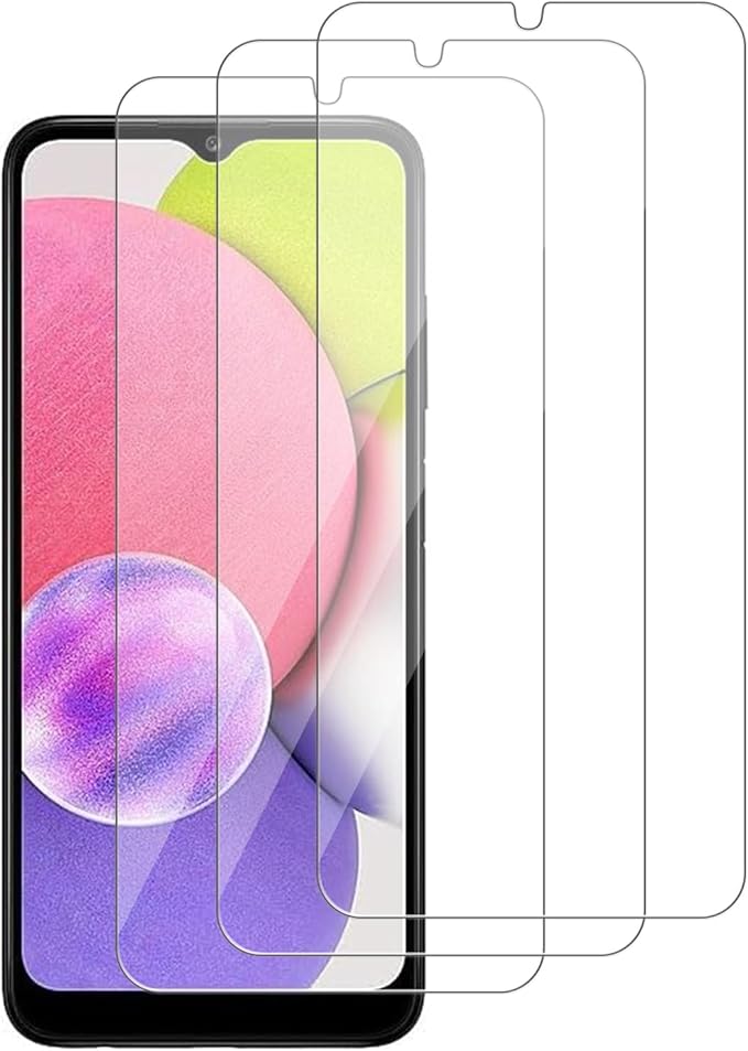 3 Pack for Samsung Galaxy A03s / A03 Core / A03 Tempered Glass Screen Protector, Scratch-Proof, Bubble-Free,HD Transparent, 9H Hardness,Bubble Free,Case Friendly